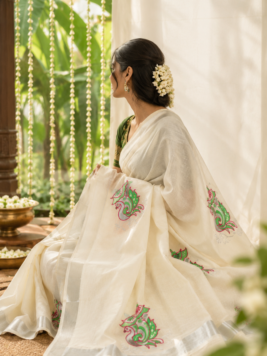 Cotton Embroidery Saree